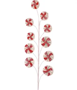 Decorator's Warehouse 26” Frosted Peppermint Candy Spray > Christmas Sale|Christmas Sprays