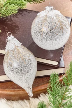Decorator's Warehouse 5" - 7" Frosted Pine Glass Ornament > Christmas Decor|Christmas Ornaments