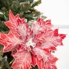 Decorator's Warehouse 22” Frosted Poinsettia Stem > Christmas Flowers|Christmas Decor