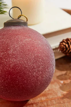 Decorator's Warehouse 4" Frosted Ruby Glass Ornament > Christmas Decor|Christmas Ornaments
