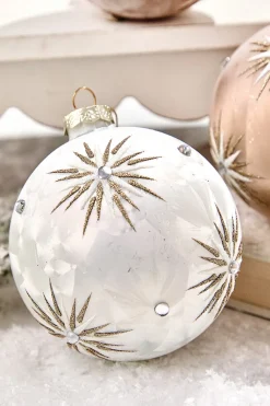 Decorator's Warehouse 5" Frosted Starburst Glass Ornament > Christmas Decor|Natural Elegance