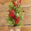 Decorator's Warehouse 26" Frost Weatherproof Berry Mini Spruce Tree in Pot > Cardinal|Tabletop & Accent Trees