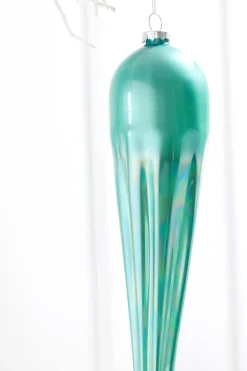 Decorator's Warehouse 14" Frosty Blue Glass Icicle Ornament > Christmas Decor|Blue Christmas