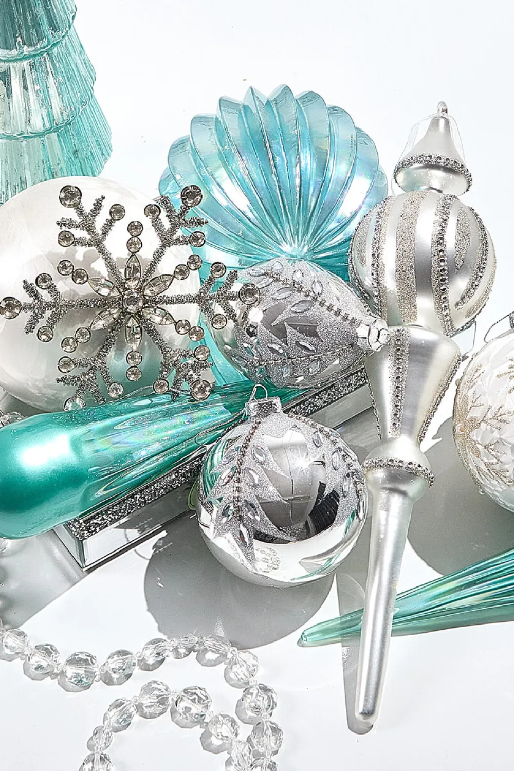 Decorator's Warehouse 10" Frosty Blue Glass Icicle Ornament > Christmas Decor|Blue Christmas
