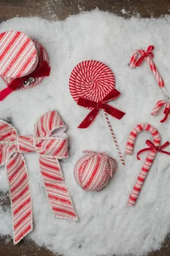 Decorator's Warehouse 10” Frosty Candy Cane with Bow Ornament > Christmas Decor|Christmas Ornaments
