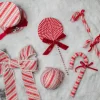 Decorator's Warehouse 26” Frosty Peppermint Candy Cane with Bow Spray > Gingerbread|Peppermint