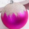 Decorator's Warehouse 4" Fuchsia Frost Ball Ornament > Christmas Decor|Retro Brites