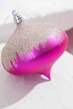 Decorator's Warehouse 5" Fuchsia Frost Onion Ornament > Christmas Decor|Retro Brites