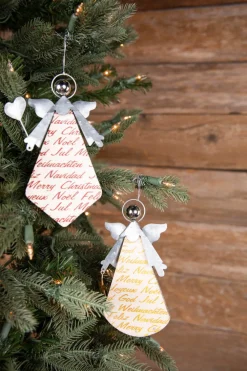 Decorator's Warehouse 9.25” Galvanized Angel with Words Ornament > Sale|Christmas Sale