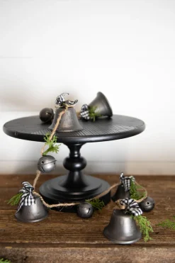 Decorator's Warehouse 48” Galvanized Bells Garland with Country Check Bows > Christmas Accents|Christmas Decor