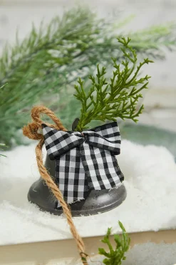 Decorator's Warehouse 48” Galvanized Bells Garland with Country Check Bows > Christmas Accents|Christmas Decor