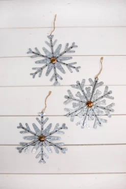 Decorator's Warehouse 8” Galvanized Metal Snowflake Ornament > Christmas Decor|Farmhouse