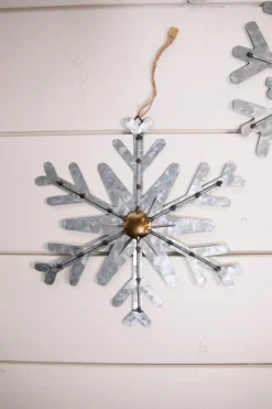 Decorator's Warehouse 8” Galvanized Metal Snowflake Ornament > Christmas Decor|Farmhouse