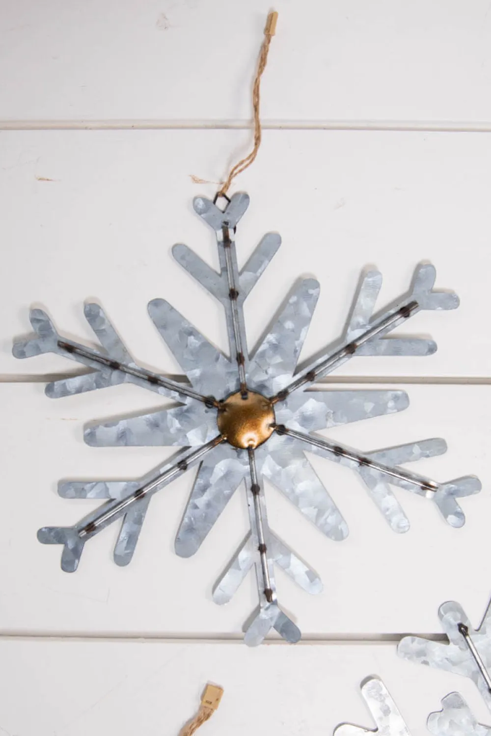 Decorator's Warehouse 8” Galvanized Metal Snowflake Ornament > Christmas Decor|Farmhouse
