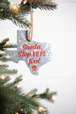 Decorator's Warehouse 4” Galvanized Metal Texas Ornament > Christmas Ornaments|Farmhouse