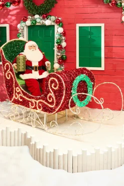 Decorator's Warehouse 6' Giant Red Christmas Sleigh > Outdoor Decor|Outdoor Decor