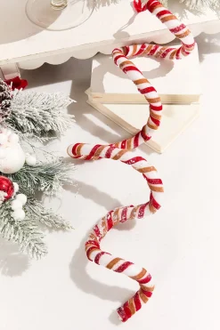 Decorator's Warehouse 60" Gingerbread Candy Stripe Garland > Christmas Decor|Christmas Garlands