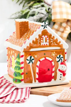 Decorator's Warehouse 9.5"Gingerbread House Cookie Jar > Christmas Sale|Christmas Decor