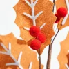 Decorator's Warehouse 28” Gingerbread Leaf Spray with Red Berries > Christmas Sprays|Christmas Decor