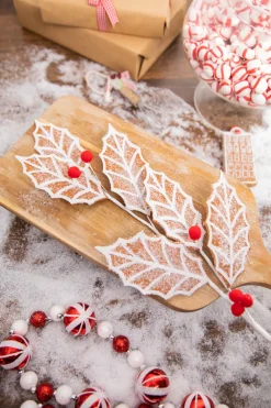 Decorator's Warehouse 24” Gingerbread Leaf Stem with Red Berries > Best Sellers|Christmas Decor