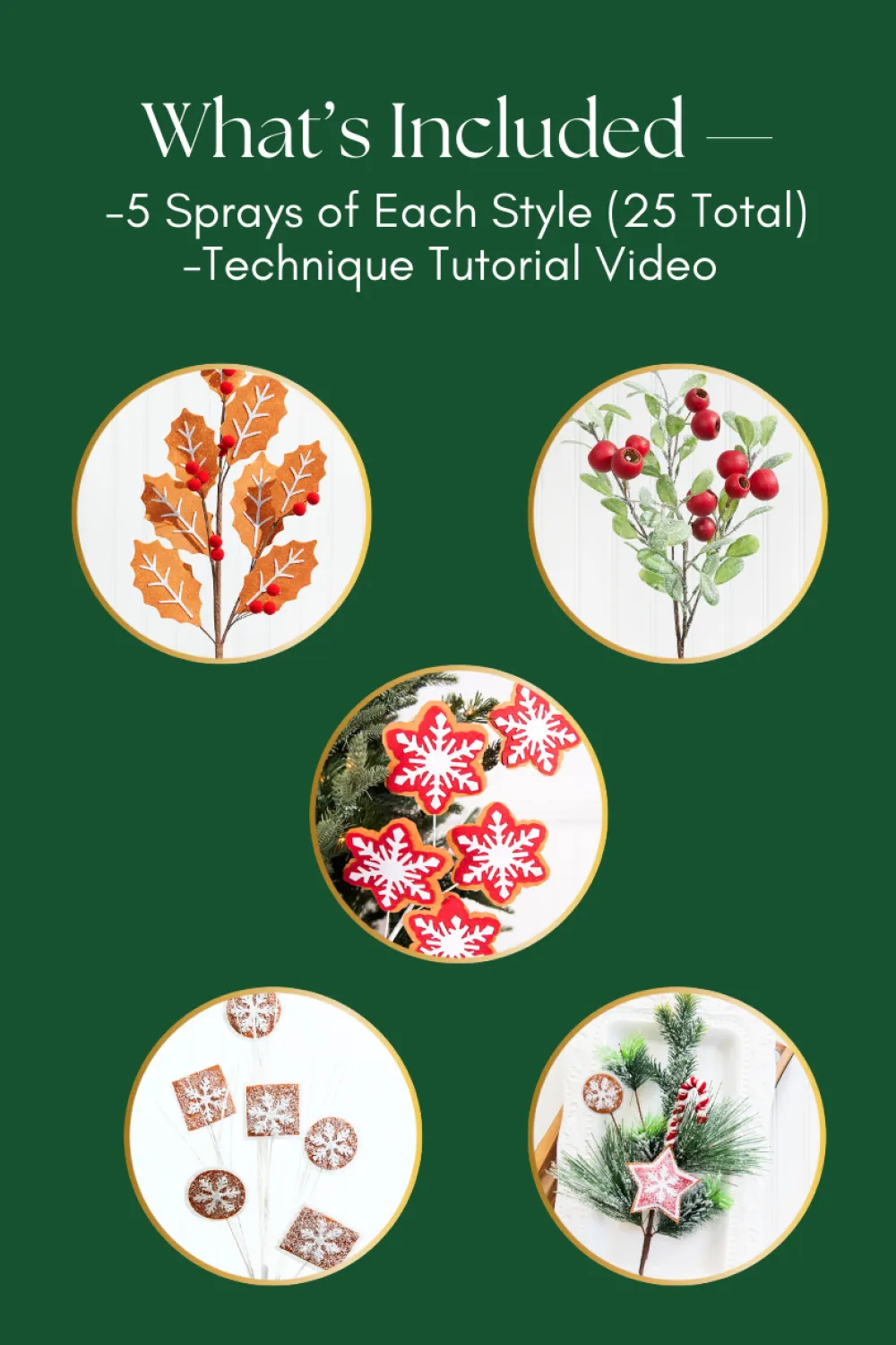 Decorator's Warehouse Gingerbread Sprays Mini Bundle > Tree Toppers|Sprays Mini Bundles