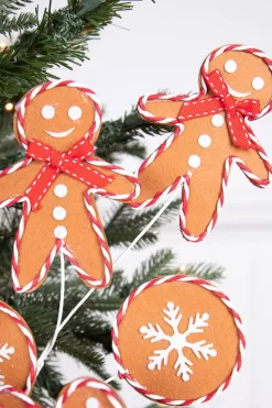 Decorator's Warehouse 27” Gingerbread Spray with Peppermint Outline > Gingerbread|Peppermint