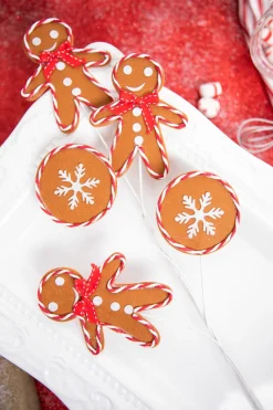 Decorator's Warehouse 27” Gingerbread Spray with Peppermint Outline > Gingerbread|Peppermint