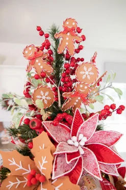 Decorator's Warehouse 27” Gingerbread Spray with Peppermint Outline > Gingerbread|Peppermint