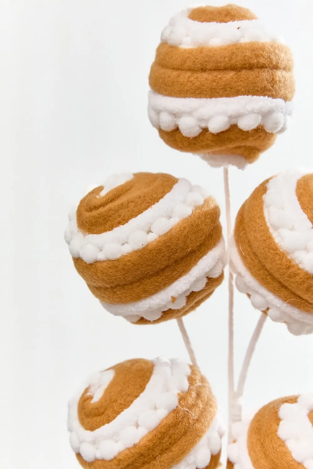 Decorator's Warehouse 16" Gingerbread Stripe Ball Pick > Sugar & Spice|Christmas Sprays