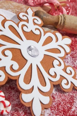 Decorator's Warehouse 9” Gingerbread White Snowflake Ornament > Christmas Decor|Christmas Ornaments