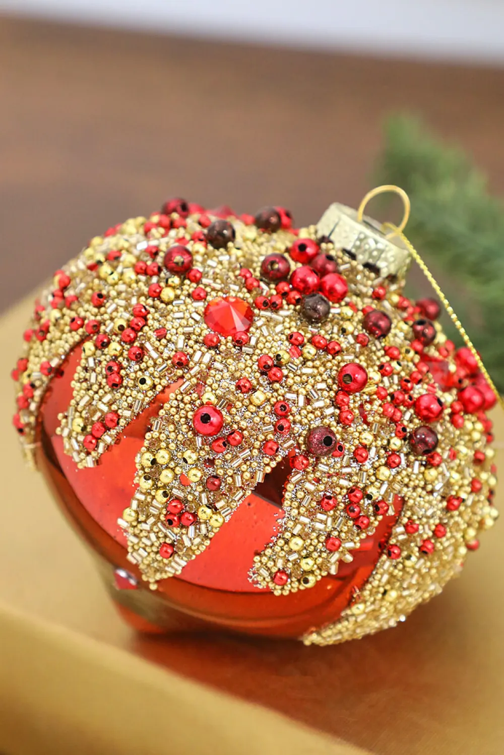 Decorator's Warehouse 4” Glass Bead Ornament > Christmas Ornaments|Classic Christmas