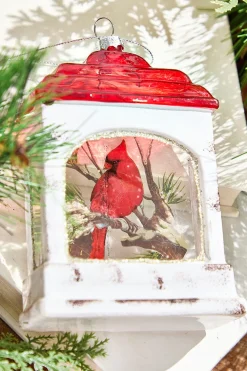 Decorator's Warehouse 5" Glass Cardinal Scene Lantern Ornament > Cardinal|Christmas Decor