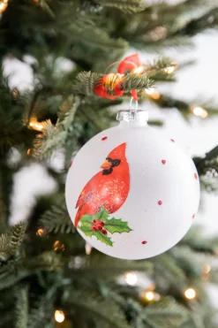 Decorator's Warehouse 4” Glass Cardinal Sentiment Ball Ornament > Christmas Ornaments|Cardinal