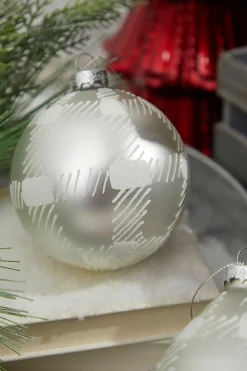Decorator's Warehouse 4" Glass Check Ball/Finial Ornament > Christmas Ornaments|Christmas Ornaments