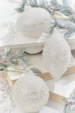 Decorator's Warehouse 5” Glass Crystal Bead Ornament > White Christmas|Christmas Decor