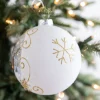Decorator's Warehouse 5” Glass Deer with Holly Scroll Ball Ornament > Christmas Decor|Christmas Ornaments