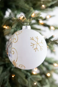 Decorator's Warehouse 5” Glass Deer with Holly Scroll Ball Ornament > Christmas Decor|Christmas Ornaments