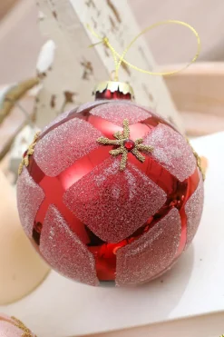 Decorator's Warehouse 4” Glass Diamond Ball Ornament > Christmas Decor|Jewel Tones