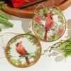 Decorator's Warehouse 5" Glass Disc Cardinal Ornament > Christmas Ornaments|Cardinal