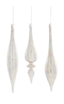 Decorator's Warehouse 9" Glass Drop Ornament > Christmas Ornaments|White Christmas