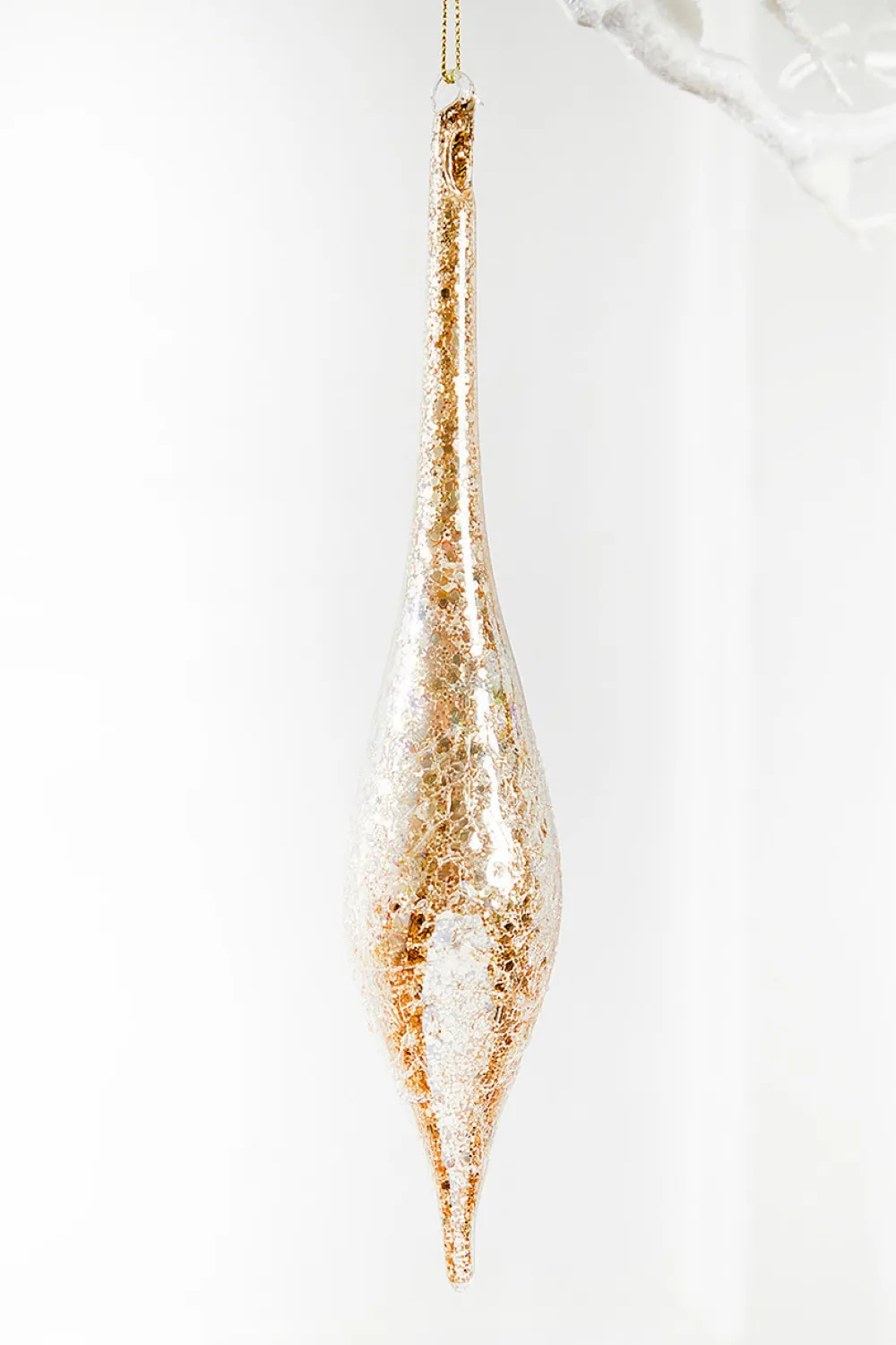 Decorator's Warehouse 9" Glass Drop Ornament > Christmas Ornaments|White Christmas