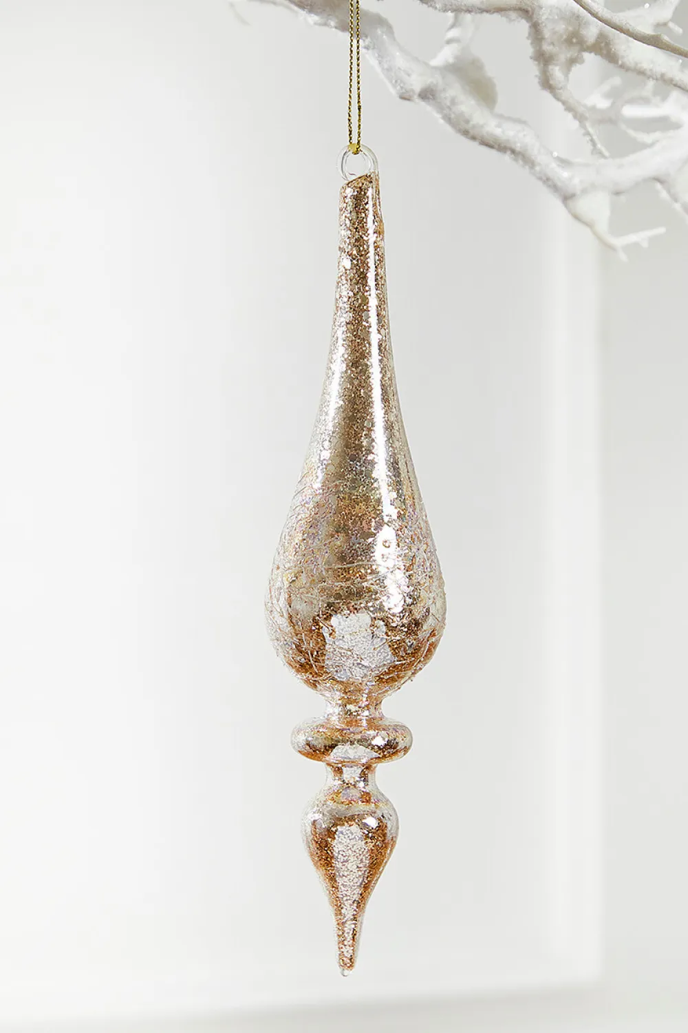 Decorator's Warehouse 9" Glass Drop Ornament > Christmas Ornaments|White Christmas