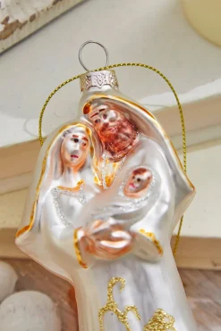 Decorator's Warehouse 5” Glass Holy Family Ornament > Christmas Decor|Nativity Ornaments