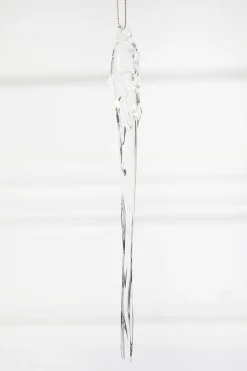 Decorator's Warehouse Glass Icicle Ornament > Red & Silver|Christmas Decor