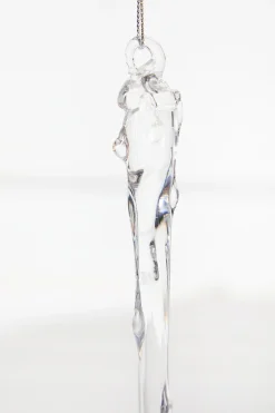 Decorator's Warehouse Glass Icicle Ornament > Red & Silver|Christmas Decor