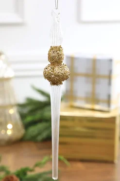 Decorator's Warehouse 10.2” Glass Jewel Finial Ornament > Christmas Decor|Natural Elegance