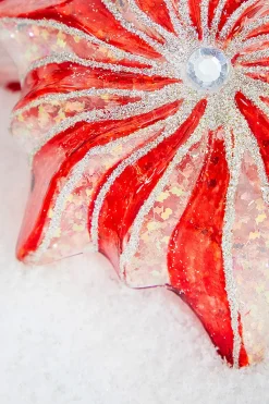 Decorator's Warehouse 5" Glass Starburst with Jewel Ornament > Christmas Decor|Christmas Ornaments