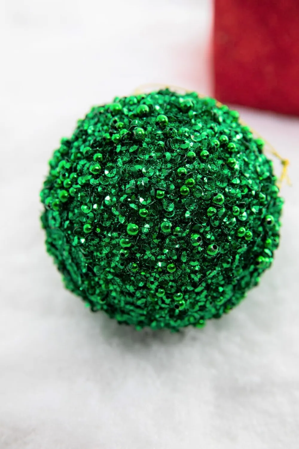 Decorator's Warehouse 3.5" Glitter Ball Ornament - Green > Nutcracker|Christmas Decor
