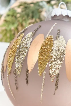 Decorator's Warehouse 5" Glitter Cascade Glass Ball Ornament > Christmas Decor|Christmas Ornaments