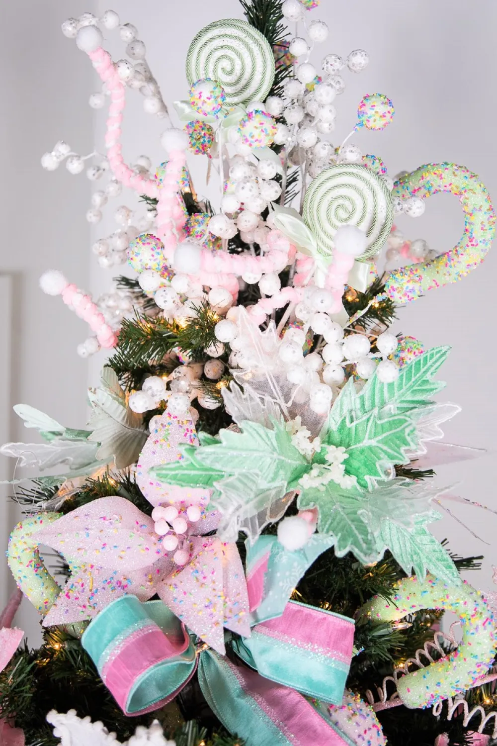 Decorator's Warehouse 29” Glitter Crabapple Spray - White > White Christmas|Sugar & Spice